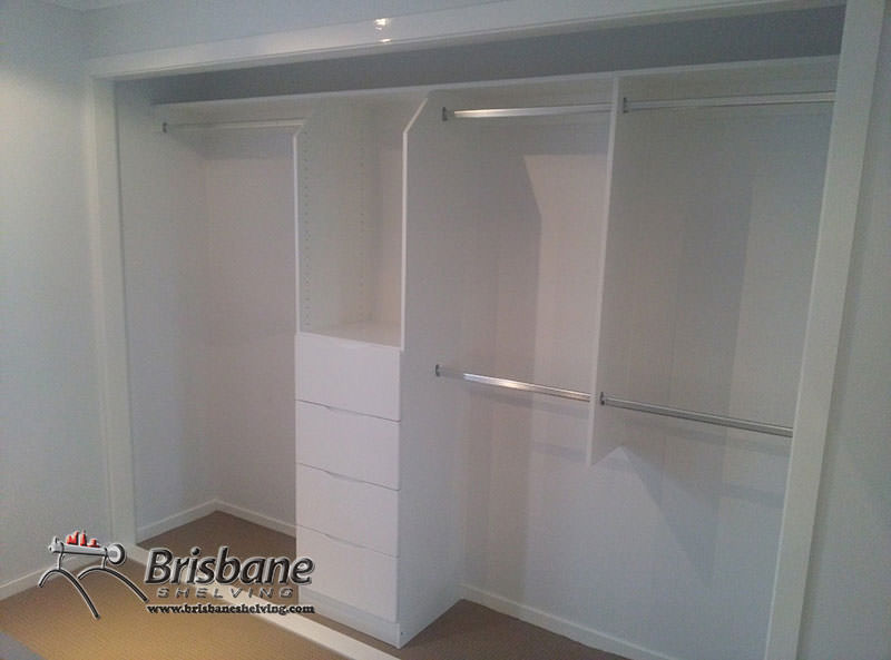 Built in wardrobe with single and double hanging