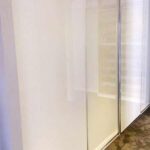 white glass sliding door